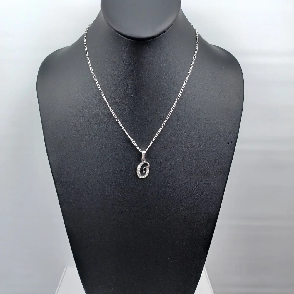 925 sterling silver alphabet letter O pendant‎ necklace